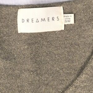 Dreamers Brand Women's Sz S/M Soft V-Neck 3/4 Sleeve Pullover Green Sweater